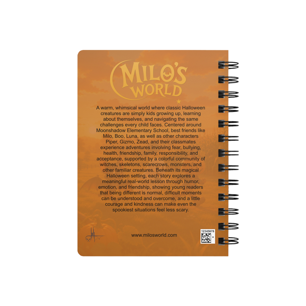 Spiral Journal — "Friends" Halloween Kids Notebook (Pumpkin, Ghost & Bat)